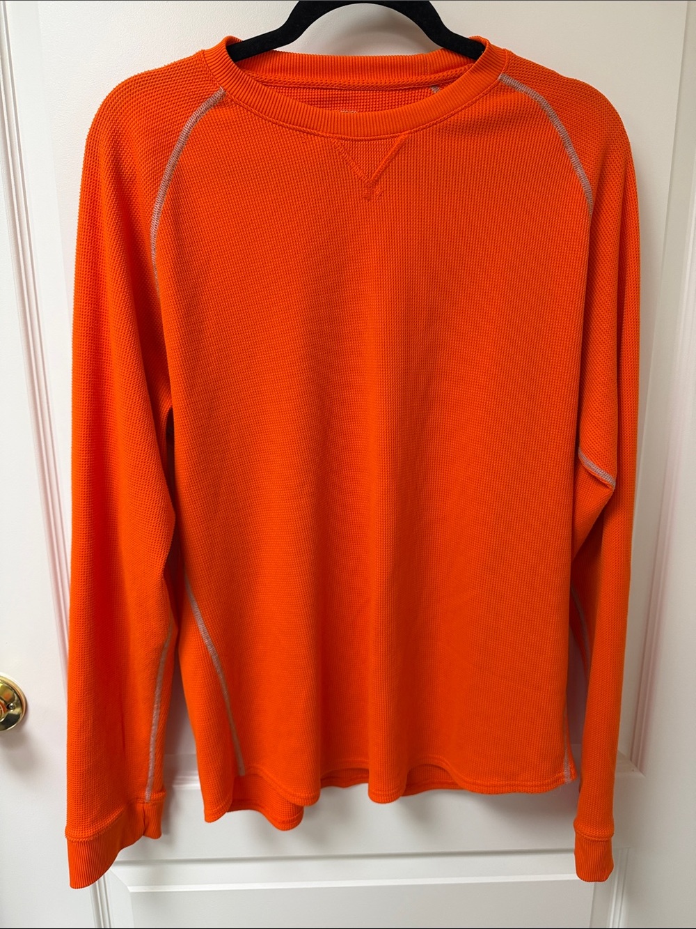 Under Armour Bright Orange Waffle-Knit Crewneck Sweatshirt